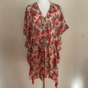 America & Beyond Floral Kimono Robe